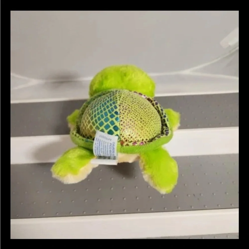 Yoohoo and Friend Plush Stuffed Green Turtle Toy Big Eyes Glitter